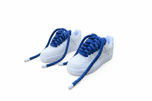 NIKE AIR FORCE 1 CUSTOM (White/Blue Lace)
