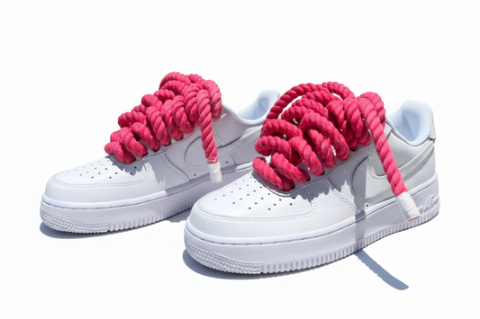 NIKE AIR FORCE 1 CUSTOM (White/Pink Lace)