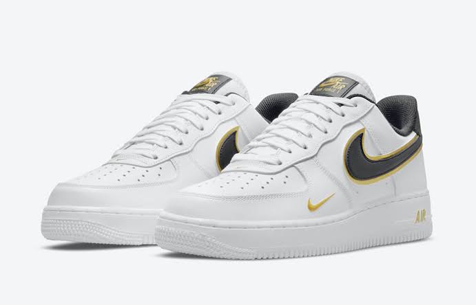 NIKE AIR FORCE 1 (White/Black/Gold)