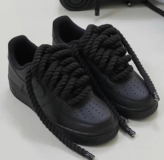 NIKE AIR FORCE 1 CUSTOM (Black/Black Lace)