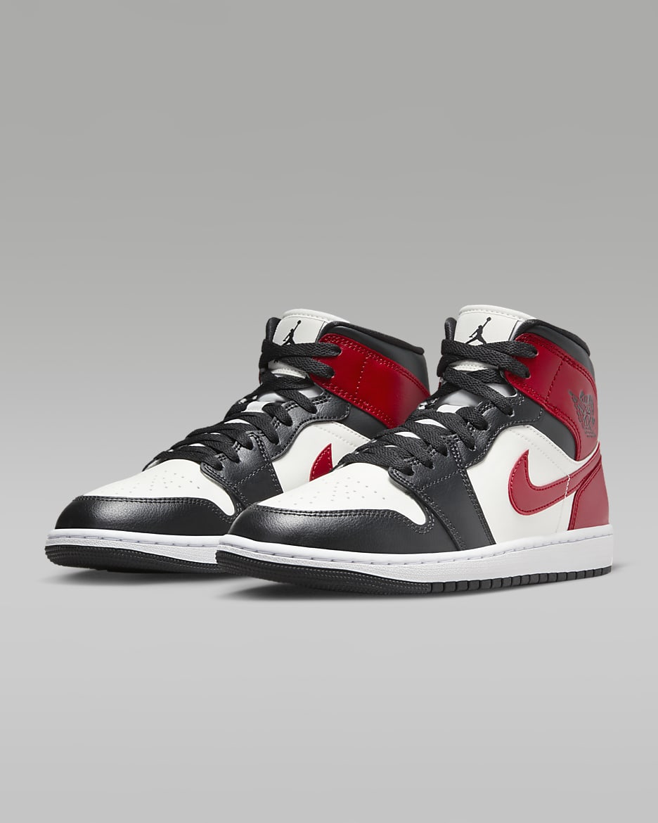 NIKE AIR JORDAN 1 RETRO MID BLACK TOE